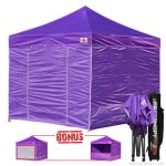 Purple 3m x 3m Pop Up Canopy Folding Gazebo W/6 SideWalls