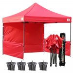 AbcCanopy 3MX3M Deluxe Red Pop Up Canopy Trade Show Both