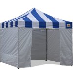 AbcCanopy Carnival Canopy 3x3 Blue With White Walls Ez Part Tent Bouns 6 Walls