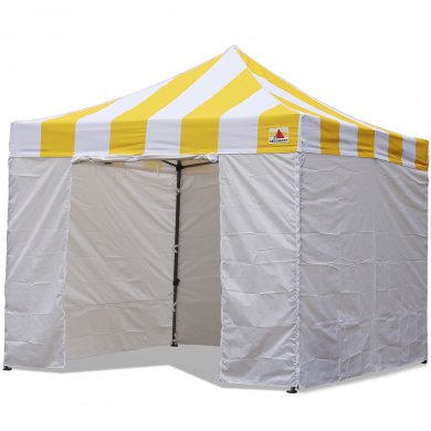 AbcCanopy Carnival Canopy 3x3 Yellow With White Walls Ez Part Tent Bouns 6 Walls