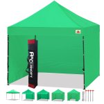 3 x 3m Enclosed Pop up Canopy Commercial Shelter Backyard Gazebo(Kelly Green)