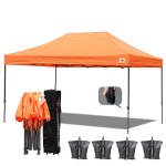 AbcCanopy 3MX4.5M Deluxe Orange Pop Up Canopy With Roller Bag