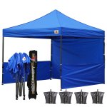 AbcCanopy 3MX3M Deluxe Royal Blue Pop Up Canopy Trade Show Both