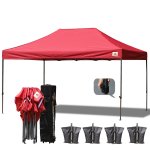 AbcCanopy 3MX4.5M Deluxe Burgundy Pop Up Canopy With Roller Bag