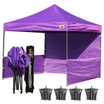 AbcCanopy 3MX3M Deluxe Purple Pop Up Canopy Trade Show Both