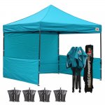 AbcCanopy 3MX3M Deluxe Turquoise Pop Up Canopy Trade Show Both