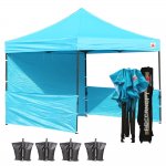 AbcCanopy 3MX3M Deluxe Sky Blue Pop Up Canopy Trade Show Both