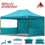 AbcCanopy 3MX4.5M Deluxe Turquoise Pop Up Canopy Trade Show Both