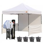 AbcCanopy 3MX3M Deluxe White Pop Up Canopy Trade Show Both
