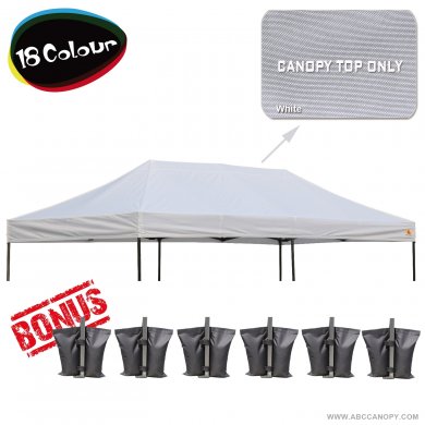 AbcCanopy 3MX6M Pop Up Canopy Replacement Top 100% waterproof - Come with 4 Weight Bag