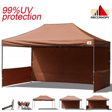 AbcCanopy 3MX4.5M Deluxe Brown Pop Up Canopy Trade Show Both
