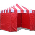 AbcCanopy Carnival Canopy 10x10 Red With Red Walls Ez Part Tent Bouns 6 Walls