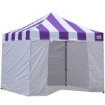 AbcCanopy Carnival Canopy 3x3 Purple With White Walls Ez Part Tent Bouns 6 Walls