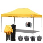 AbcCanopy 3MX4.5M Deluxe Gold Pop Up Canopy With Roller Bag