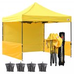 AbcCanopy 3MX3M Deluxe Yellow Pop Up Canopy Trade Show Both